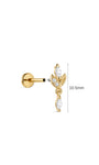 KOSINER olive branch marquise drop flat back stud with 10.5mm design and screw-on back
