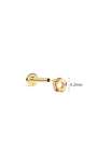 Side view of 4.2 mm Little Wonder 14K gold openwork flower flat back stud