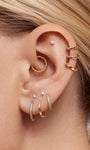 KOSINER 14K Solid Gold Classic Smooth Ball Beaded Clicker Hoop, Nickel-Free Waterproof Minimal Daith Helix Tragus Piercing Jewelry for Women