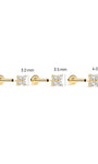 KOSINER 14K Solid Gold Four-Petal Flower Flat Back Stud, 3/3.5/4mm sizes, waterproof hypoallergenic for helix conch piercings