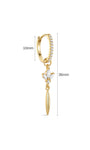 KOSINER At Dawn 18K Gold Plated Lotus Tassel Drop Hoop, 36mm length and 10mm hoop