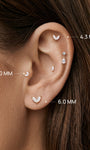 KOSINER 14K Solid Gold Minimal Marquise CZ Butterfly Wing Flat Back Piercing Stud, Nickel-Free Waterproof Dainty Elegant Cartilage Earring for Multi Piercing Stack