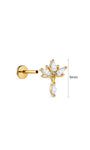KOSINER lotus marquise drop flat back stud with 9mm design and screw-on back