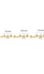 KOSINER Flower Trio Stud Size Guide (9.5/10.0/11.0mm), 14K Gold Flat Back Piercing Earring