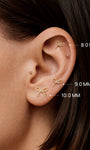 KOSINER 14K Solid Gold Elegant Textured Bowknot Flat Back Stud, Nickel-Free Waterproof Sleep Friendly Dainty Multi Piercing Jewelry for Women | 8/9/10mm