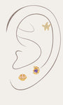 KOSINER Seaspritz 925 Sterling Silver Seaside Earring Set featuring ocean-inspired starfish, shell, and gemstone designs