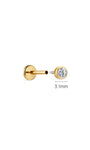 KOSINER 14K Solid Gold Delicate Bezel Flat Back Stud