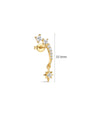 KOSINER Rising Star gold-plated star earring showing its 22.5mm total length and butterfly back