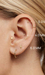 KOSINER 14K Solid Gold Glossy Lightning Flat Back Stud, Hypoallergenic Waterproof Cartilage Piercing Earring Not Plated