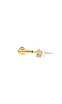 KOSINER Little Wonder 14K solid gold flower flat back stud size and dimensions