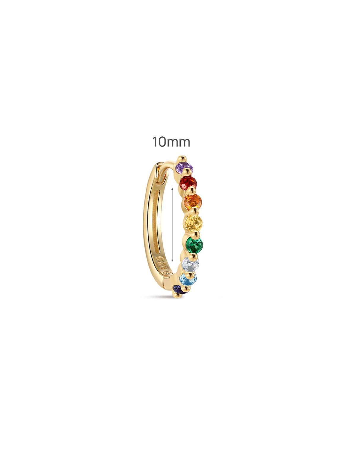 kosiner jewelry Gem Garden Rainbow Pavé Hoops in Sterling Silver