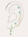S925 Turquoise Flower Fashion Studs Hoops Earrings - Kosinerjewelry