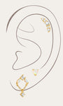 KOSINER Heart Opal Stud in Curated Ear Stack, Helix & Lobe Piercing