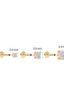 KOSINER 14K Solid Gold Minimal Round Prong-Set Opal Flat Back Piercing Stud, Nickel-Free Waterproof Tiny Rainbow Opal Cartilage Earring for Multi Ear Stack Piercing