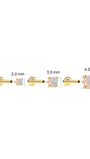KOSINER 14K Solid Gold Minimal Round Prong-Set Opal Flat Back Piercing Stud, Nickel-Free Waterproof Tiny Rainbow Opal Cartilage Earring for Multi Ear Stack Piercing
