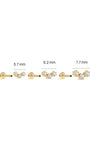KOSINER Triple-Point Stud Size Guide (5.7/6.2/7.7mm), 14K Gold Flat Back Piercing Earring
