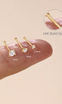 kosiner jewelry 14K Solid Gold Classic Mini CZ Nose Stud