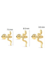 KOSINER 14K Solid Gold Dainty Textured Snake Flat Back Piercing Stud, Nickel-Free Waterproof Vintage Animal Cartilage Earring for Multi Ear Stack Piercing