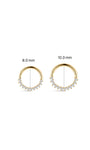 KOSINER Daith Clicker Size Guide 8.0mm & 10.0mm, 14K Solid Gold Half Cluster CZ Piercing Hoop