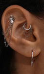 kosiner jewelry Implant - Grade Titanium Double Layer Drop Piercing Chain
