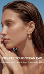KOSINER Summer beach ocean-themed flat back ear piercing for ear stack