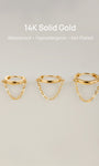 KOSINER Chain Drop Hoop Ear Stack, 14K Gold Helix Conch Piercing Jewelry for Women, Waterproof & Sleep-Friendly