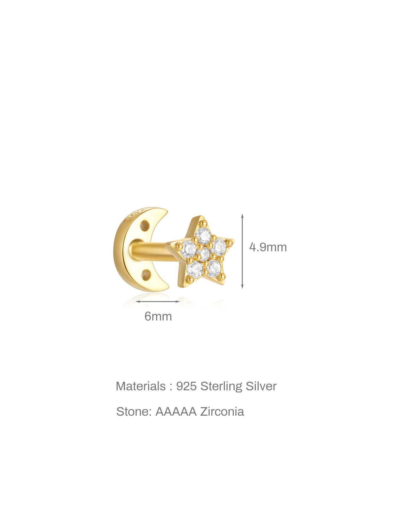 925 Sterling Silver Starry Ear Lovely Fashion Studs Earring Collection