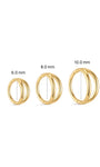 KOSINER 14K Solid Gold Minimal Gloss Double Layer Clicker Hoop, Nickel-Free Waterproof Sleep-Friendly Dainty Multi Piercing Jewelry for Women 6mm 8mm 10mm
