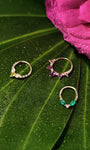 Joias kosiner Gem Garden Green Agate Twist Clicker em ouro maciço 14K