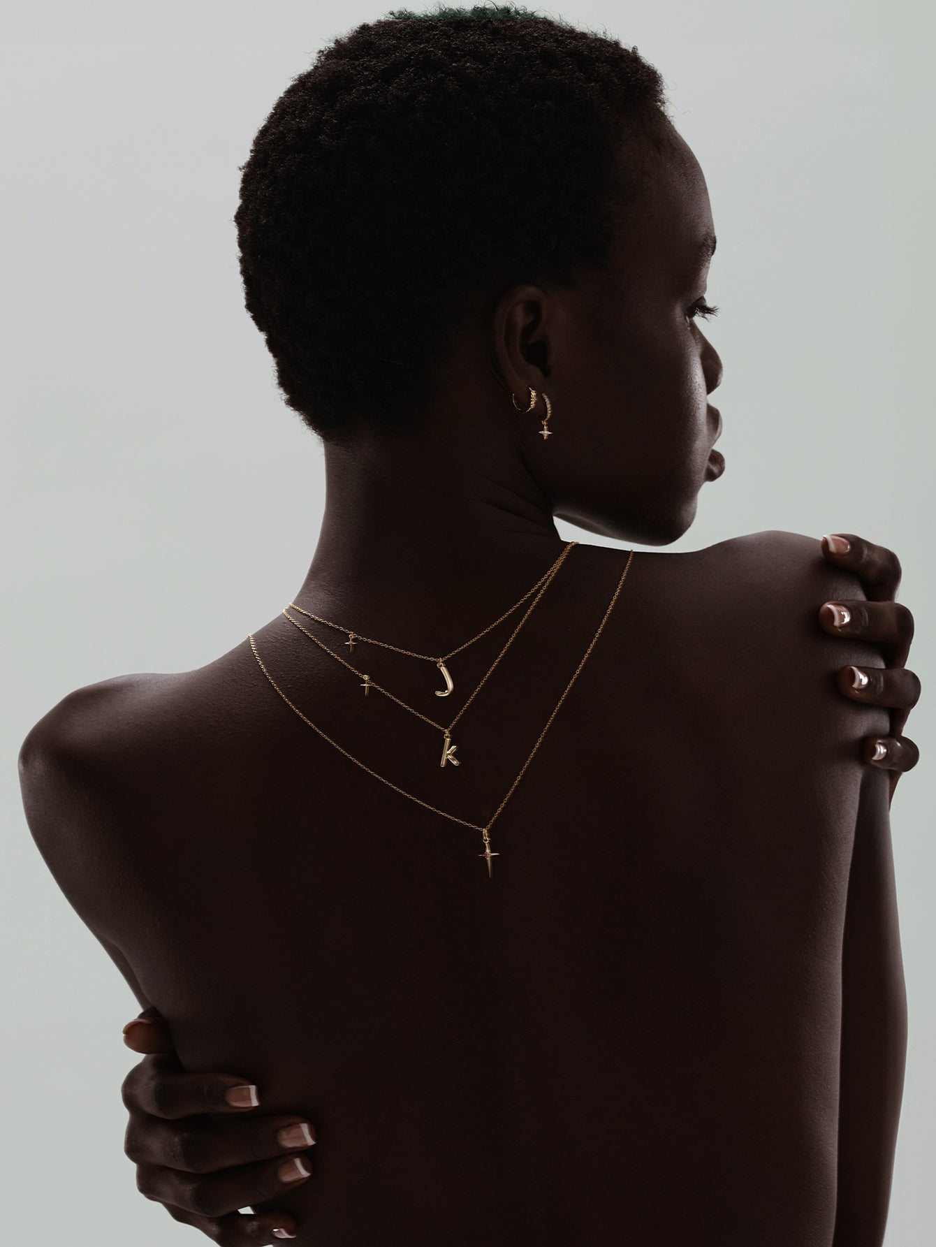 Kosiner Jewelry KOSINER 18K Gold Vermeil Delicate Initials Chain Necklace