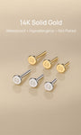 KOSINER 14K solid gold flat back base, hypoallergenic nickel-free, signature K back design for sensitive skin