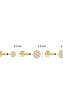 Kosiner 14K Solid Gold Classic Round Ear Piercing Stud