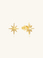 Kosiner 18K gold plated 925 sterling silver butterfly flower zirconia pierced earrings.