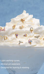 KOSINER tricolor ice cream flatback stud with multi-color zirconia accents