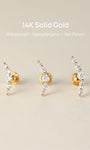 Hypoallergenic Waterproof 14K Gold Curved Earring