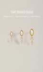 KOSINER 14K Solid Gold Dainty Marquise Opal Drop Flat Back Piercing Stud, Nickel-Free Waterproof Elegant Dangling Opal Cartilage Earring for Multi Ear Stack Piercing