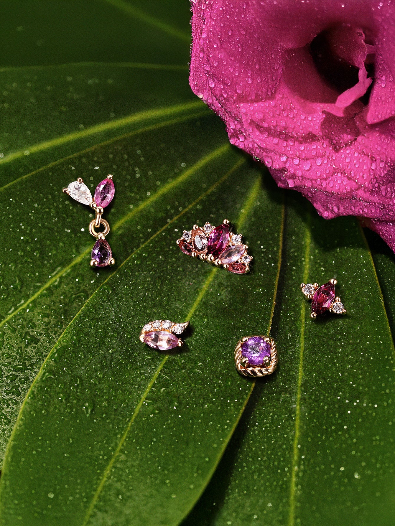 Gem Garden Marquise Amethyst Flatback in 14K Solid Gold