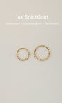 KOSINER 14K Solid Gold Classic Smooth Ball Beaded Clicker Hoop, Nickel-Free Waterproof Minimal Daith Helix Tragus Piercing Jewelry for Women