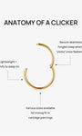 KOSINER 14K solid gold minimalist hoop earrings, seamless hinged clasp, hypoallergenic, tarnish-proof and not plated