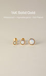KOSINER 14K solid gold opal stud, waterproof, hypoallergenic, nickel-free, no plating