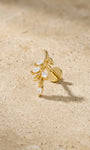 At Dawn olive branch flat back stud with marquise-cut clear stones