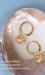 Kosinerjewelry KOSINER 925 Sterling Silver Oceanic Shell Starfish Hoop Earrings