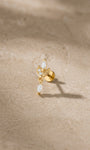 At Dawn olive branch marquise drop flat back stud with sparkling clear stones