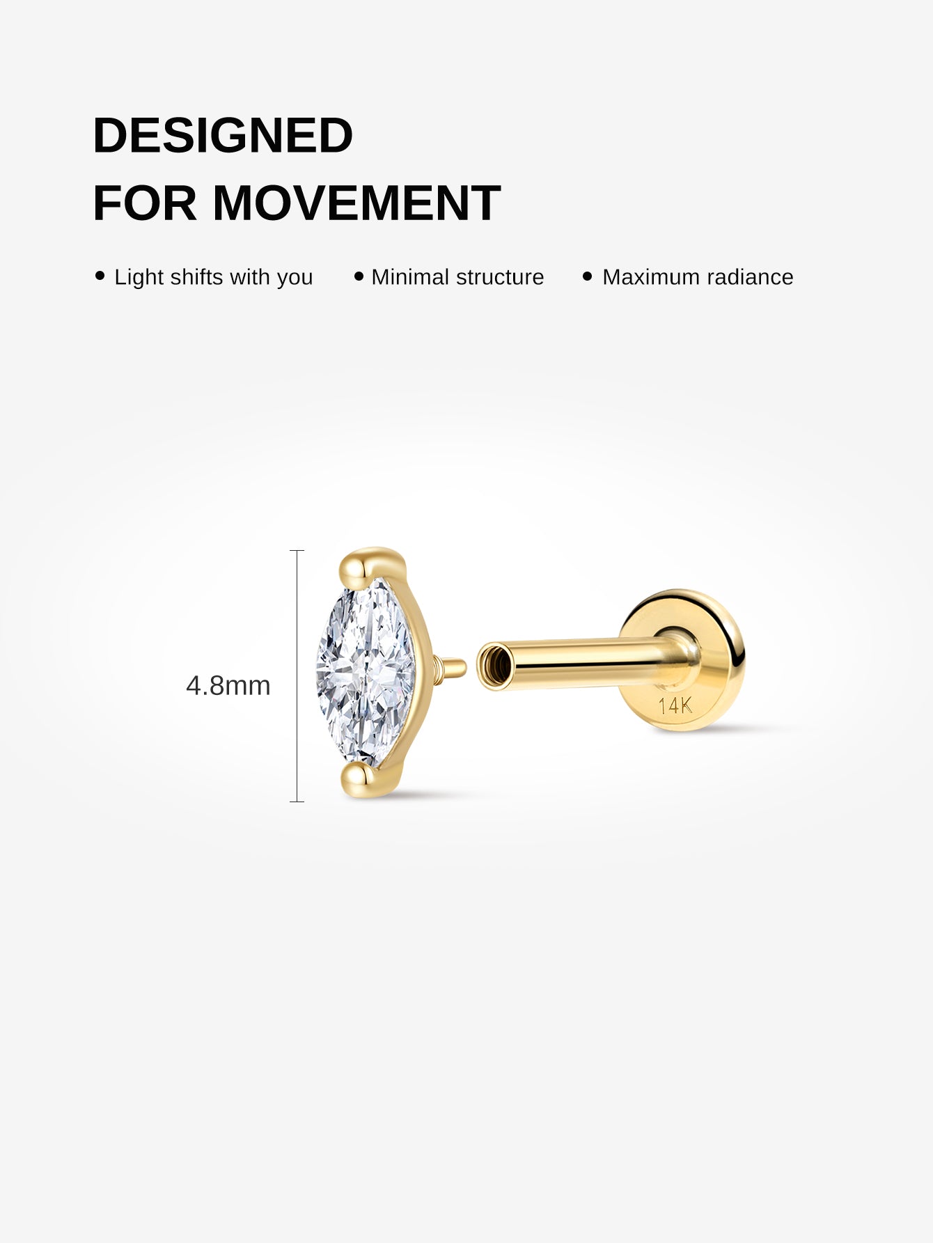 KOSINER 14K Solid Gold Delicate Lab-Grown Diamond Curated Set