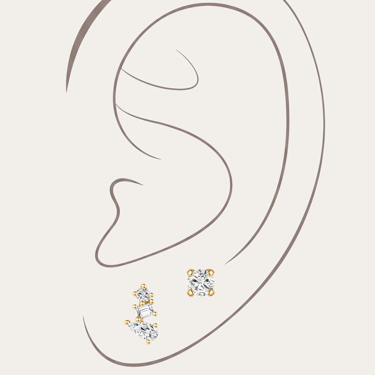 Kosiner Jewelry KOSINER 14K Solid Gold Versatile 2 - Piece Set