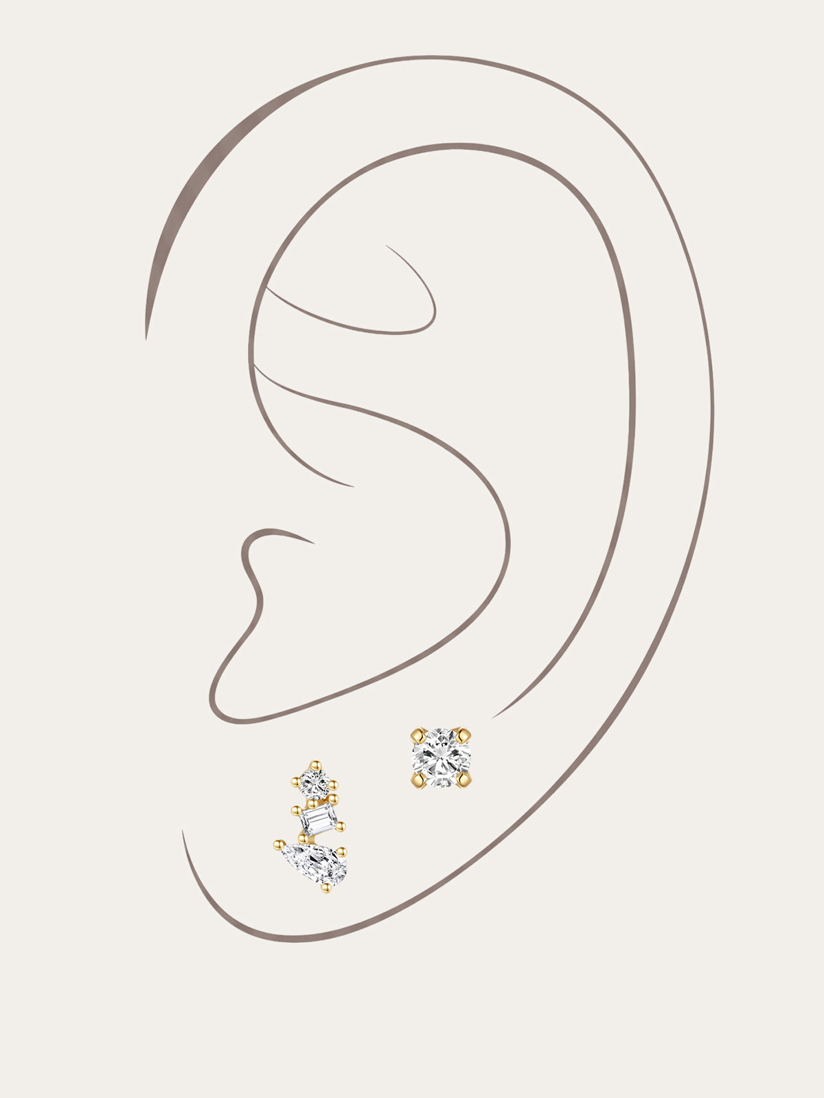 Kosiner Jewelry KOSINER 14K Solid Gold Versatile 2 - Piece Set