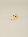 KOSINER Rising Star gold-plated 925 sterling silver star flat back stud with five clear stones and a round backing