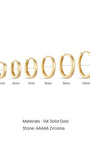 KOSINER 14K Solid Gold Minimalist Glossy Hoop, 5/6/7/8/9/10mm sizes for snug cartilage fit