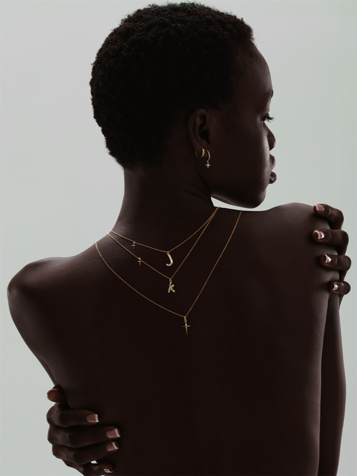 Kosiner Jewelry KOSINER 18K Gold Vermeil Delicate Initials Chain Necklace