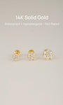 Kosiner 14K Solid Gold Classic Round Ear Piercing Stud